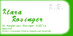 klara rosinger business card